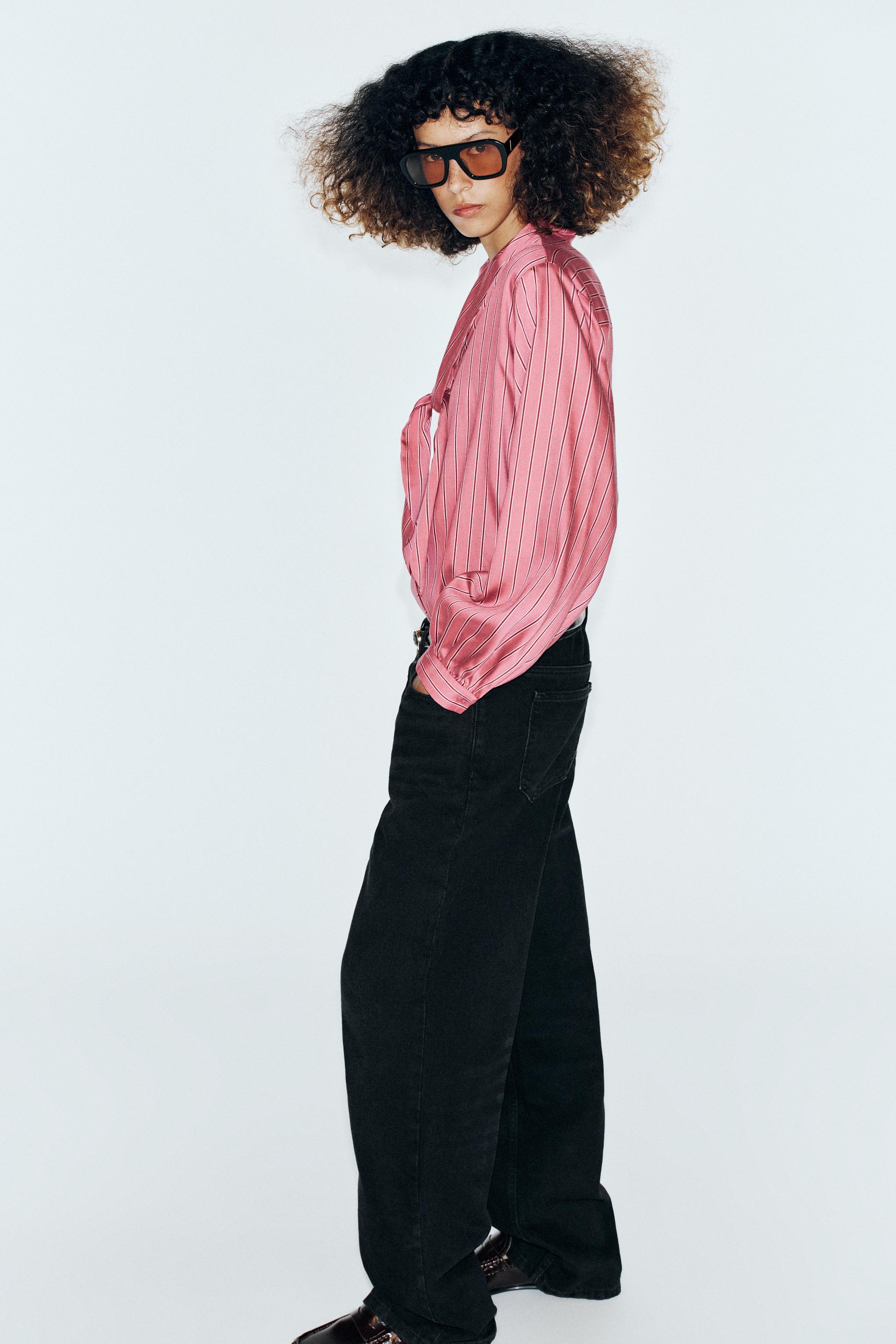 CHEMISE À RAYURES EFFET FOULARD
